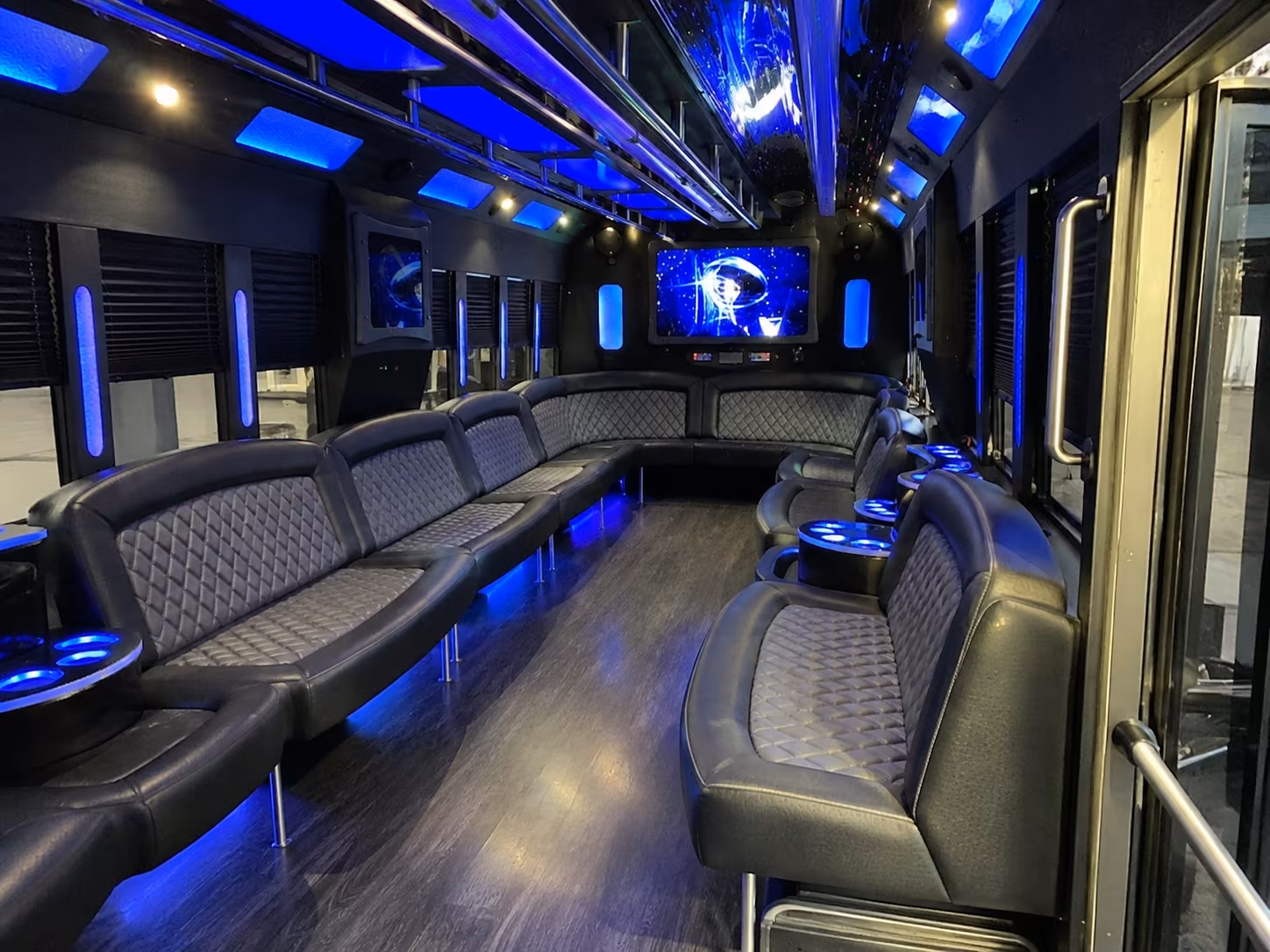 burbank 28 passenger party bus interior