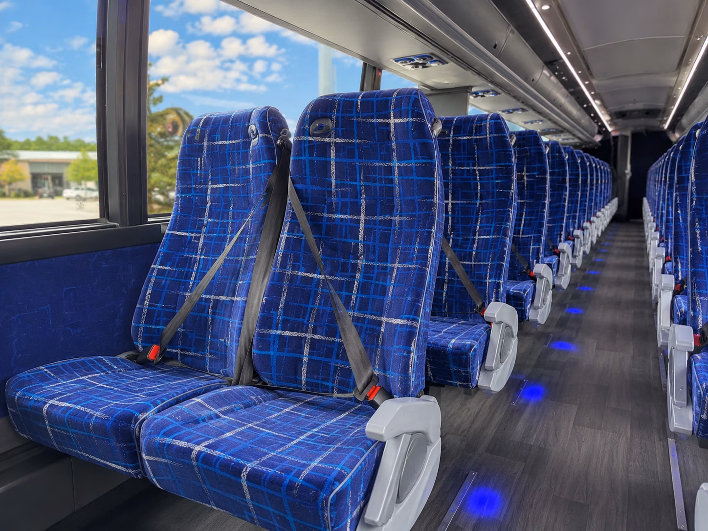 burbank charter bus rental interior